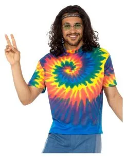 Hippie Kostümshirt Herren Batikmuster