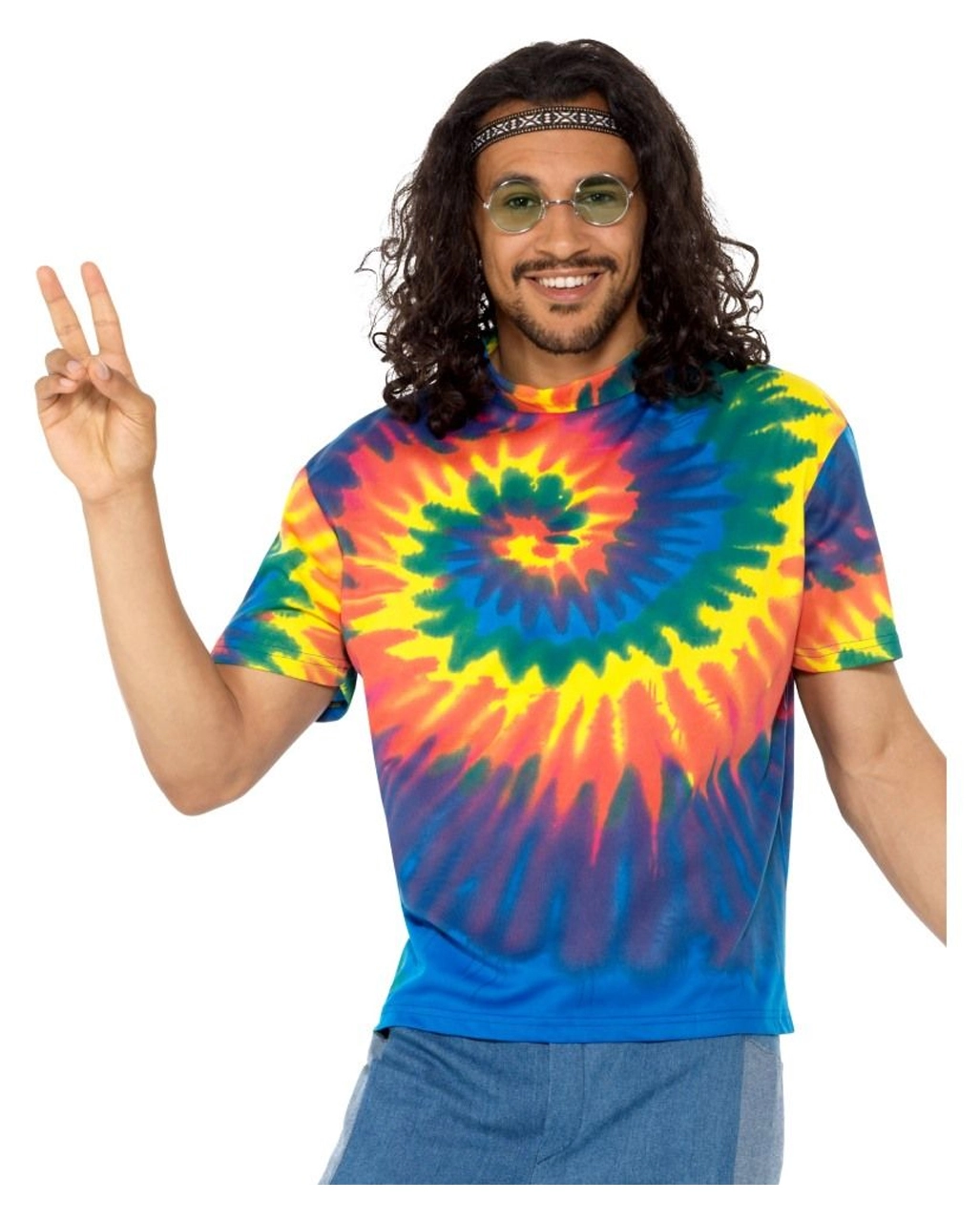 Hippie Kostümshirt Herren Batikmuster