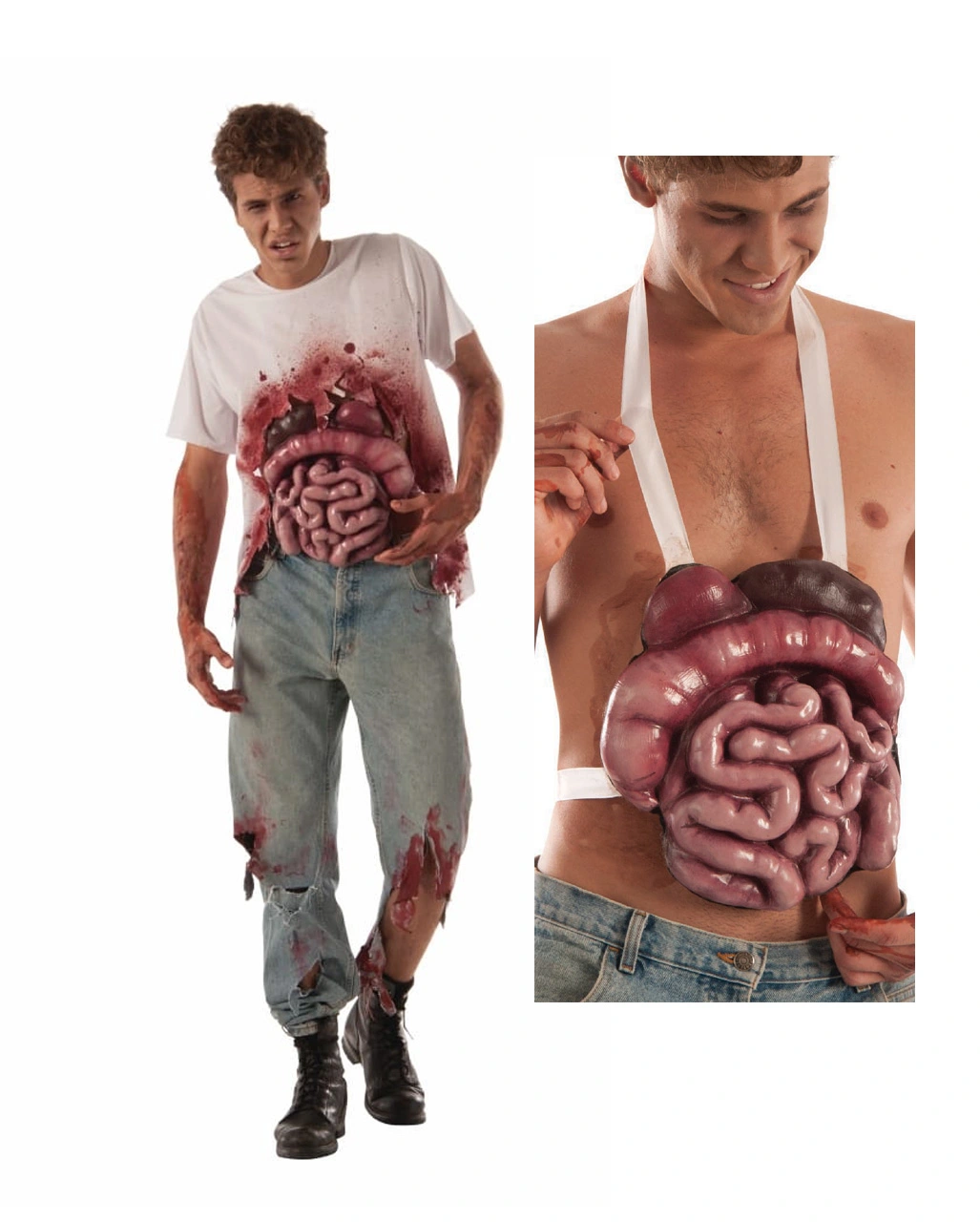 Blutiges Zombie Innereien T-Shirt – Bild 2