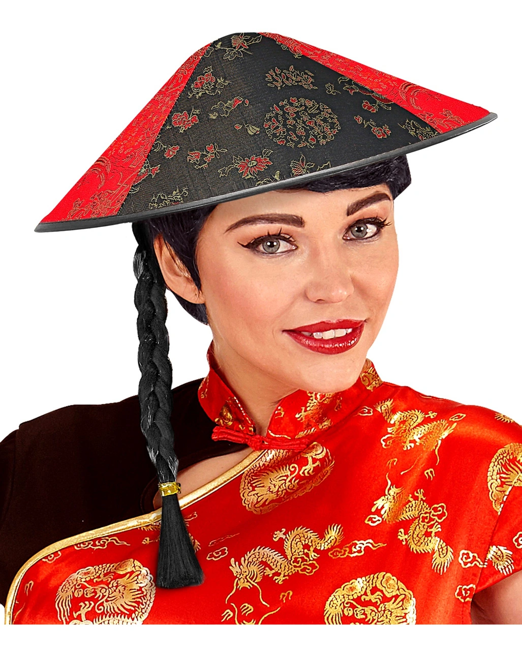 Satin Chinesen Hut – Bild 3