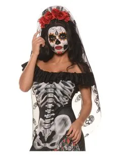 Dia De Los Muertos Haarreif Rote Rosen