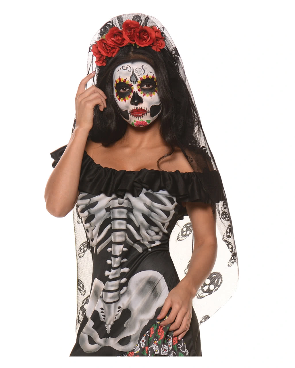 Dia De Los Muertos Haarreif Rote Rosen