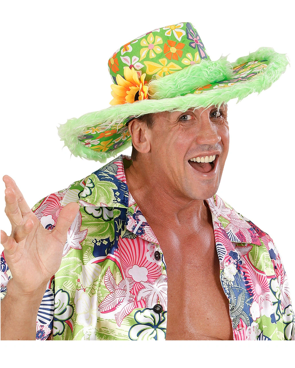 Bunter Hippie Hut Mit Blume – Bild 3