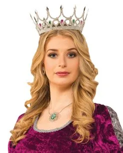 Silberne Königinnen Krone Mit Schmucksteinen