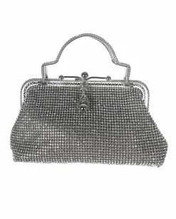 Silberne Vintage-Handtasche Mit Strass